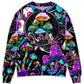 Hippie Mushroom Neon Light Colorful Art – Sweater - Ugly Christmas Sweater