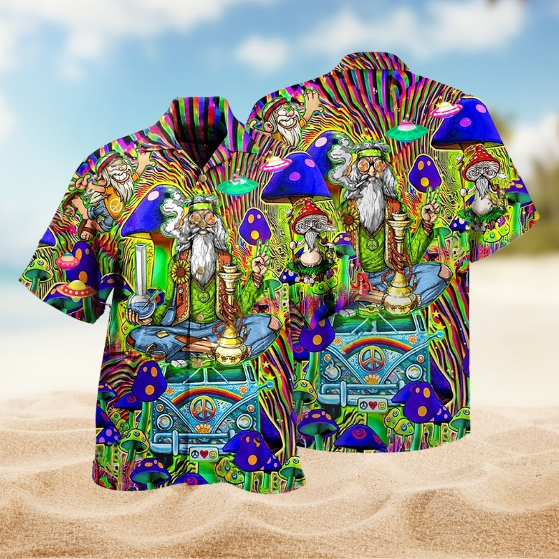 Hippie Mushroom Peace And Life Psychedelic Art Limited Edition – Hawaiian Shirt