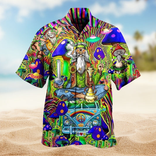 Hippie Mushroom Peace And Life Psychedelic Art Limited Edition – Hawaiian Shirt