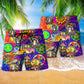 Hippie Mushroom Peace Color - Beach Short