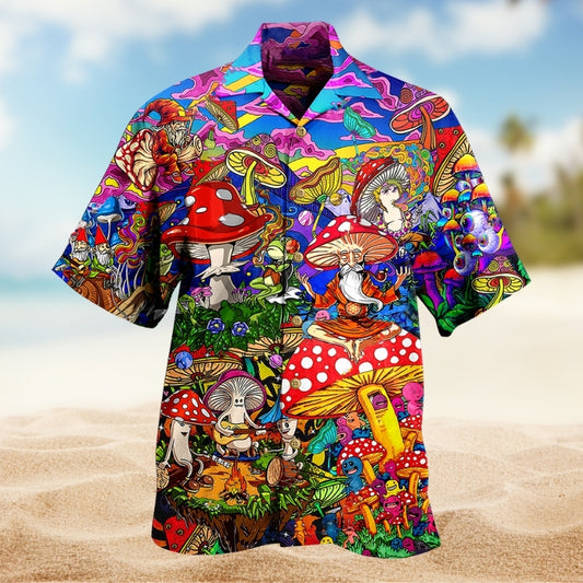 Hippie Mushroom Peace Life Color Limited Edition 27 – Hawaiian Shirt