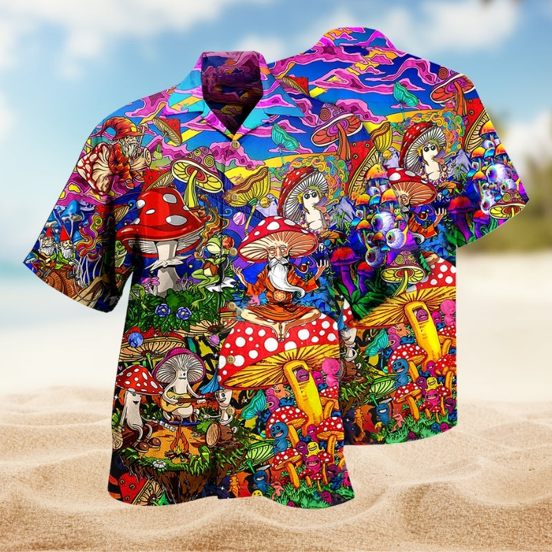 Hippie Mushroom Peace Life Color Limited Edition 27 – Hawaiian Shirt