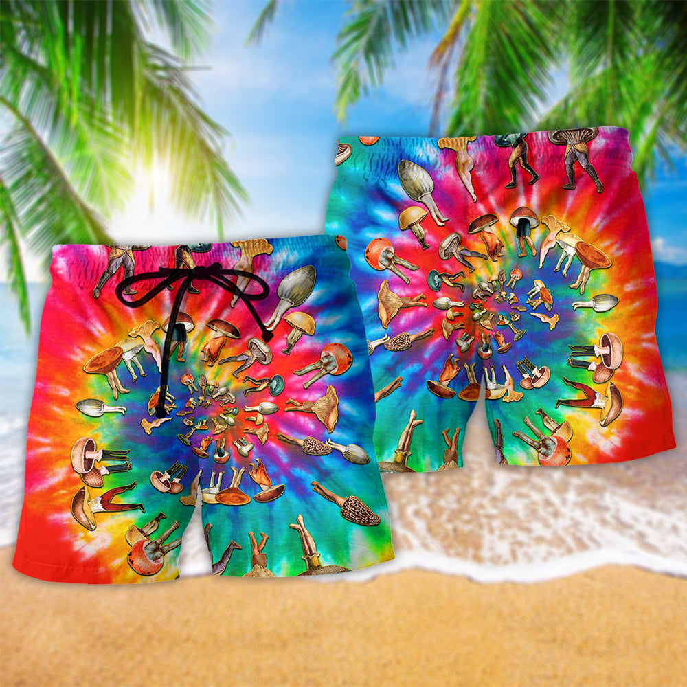 Hippie Mushroom Peace Rainbow Art – Beach Short