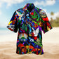 Hippie Mushroom Pigeon Peace Life Colorful Limited Edition - Hawaiian Shirt