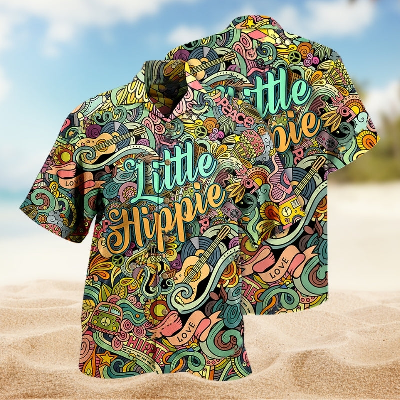 Hippie Music Guitar Peace And Life Psychedelic Art Limited Edition – Hawaiian Shirt