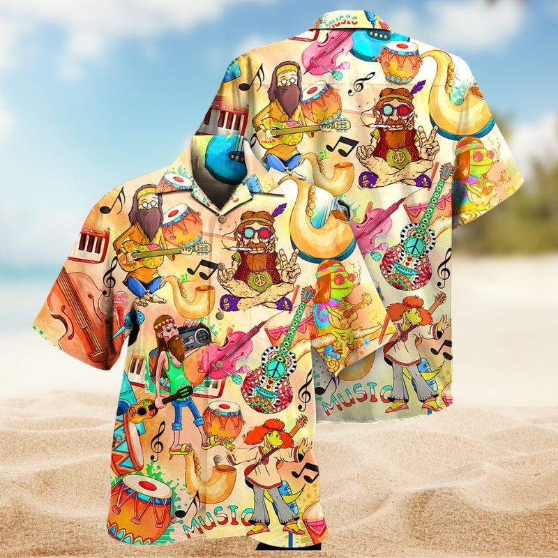 Hippie Music Peace And Life Psychedelic Art Limited Edition – Hawaiian Shirt