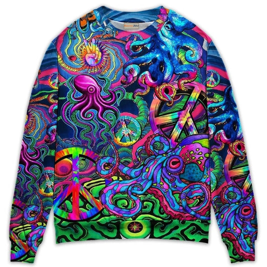 Hippie Octopus Colorful Tie Dye Style – Sweater - Ugly Christmas Sweater