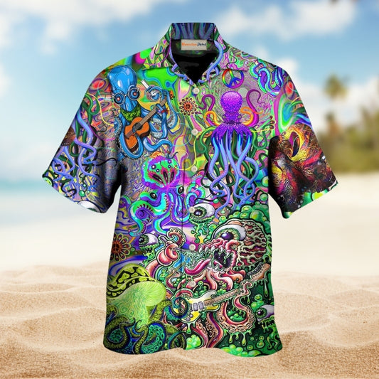 Hippie Octopus Love Music Colorful Limited Edition – Hawaiian Shirt