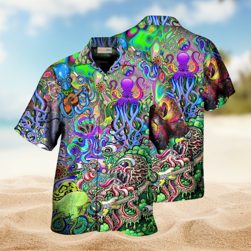 Hippie Octopus Love Music Colorful Limited Edition – Hawaiian Shirt