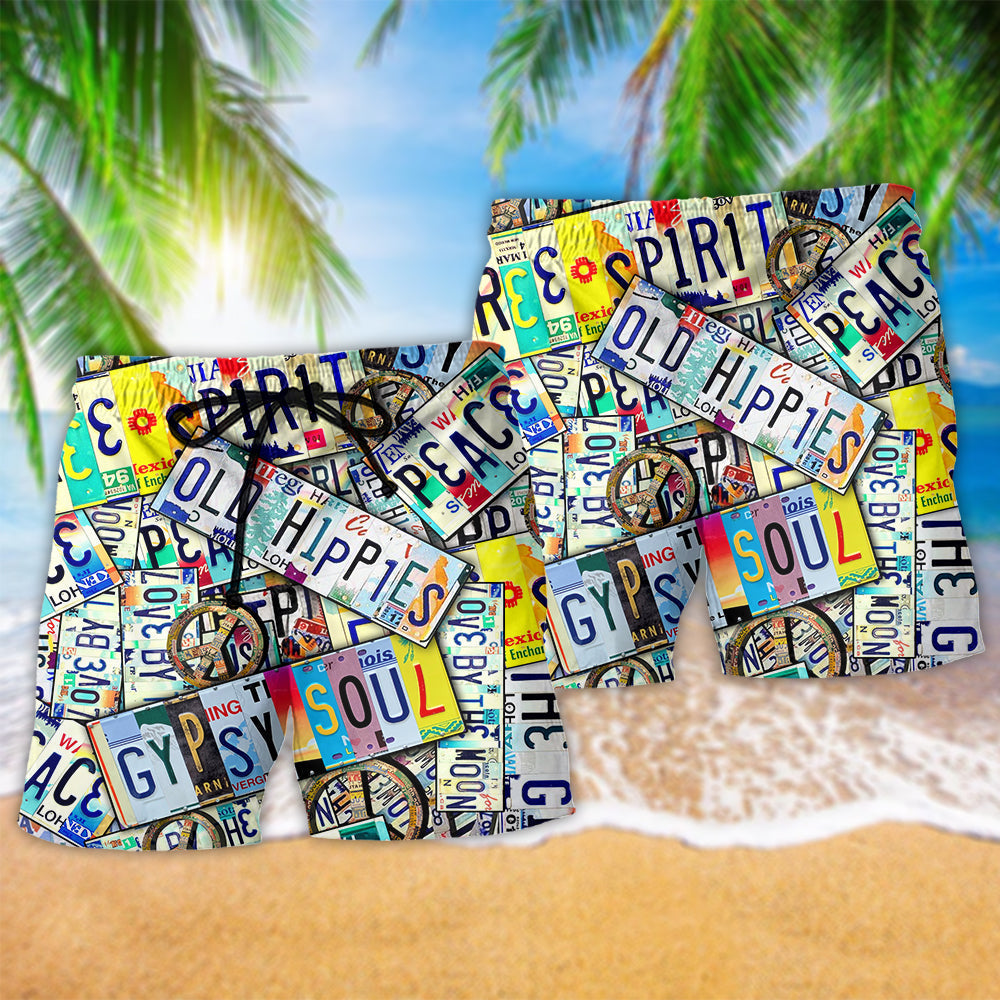 Hippie Old Soul Peace Lifestyle Art – Beach Short