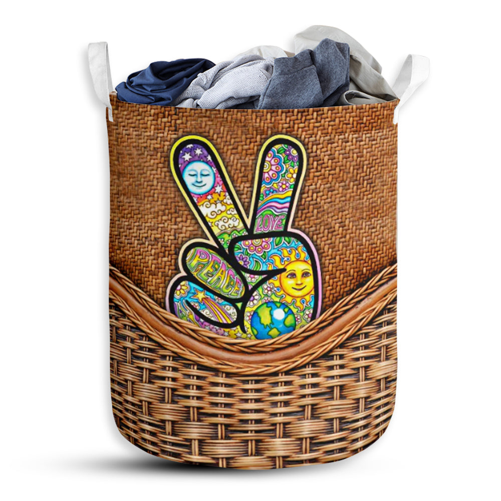 Hippie Peaceful Life - Laundry Basket - Owls Matrix LTD