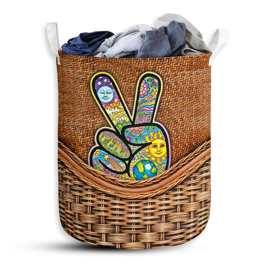 Hippie Peaceful Life - Laundry Basket - Owls Matrix LTD
