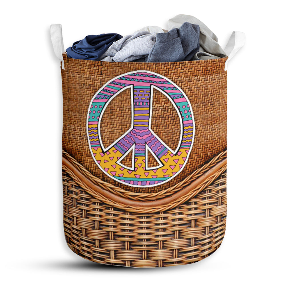 Hippie Love Peaceful Life - Laundry Basket - Owls Matrix LTD