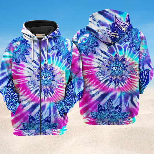 Hippie Peace Life Color Art – 3D Hoodie