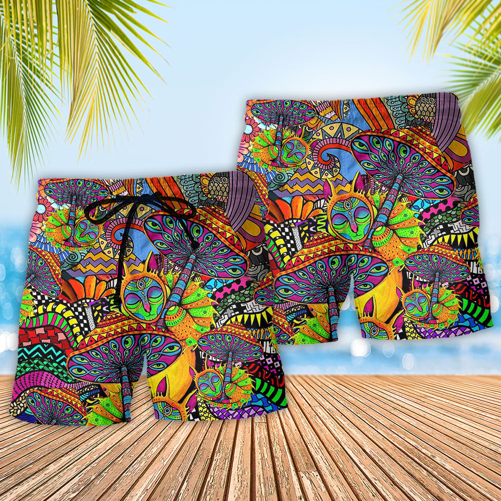 Hippie Peace Life Floral Art – Beach Short