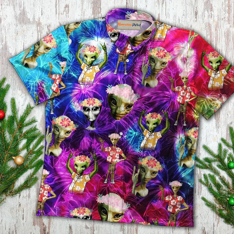 Hippie Peace Life Neon Vintage Style - Hawaiian Shirt
