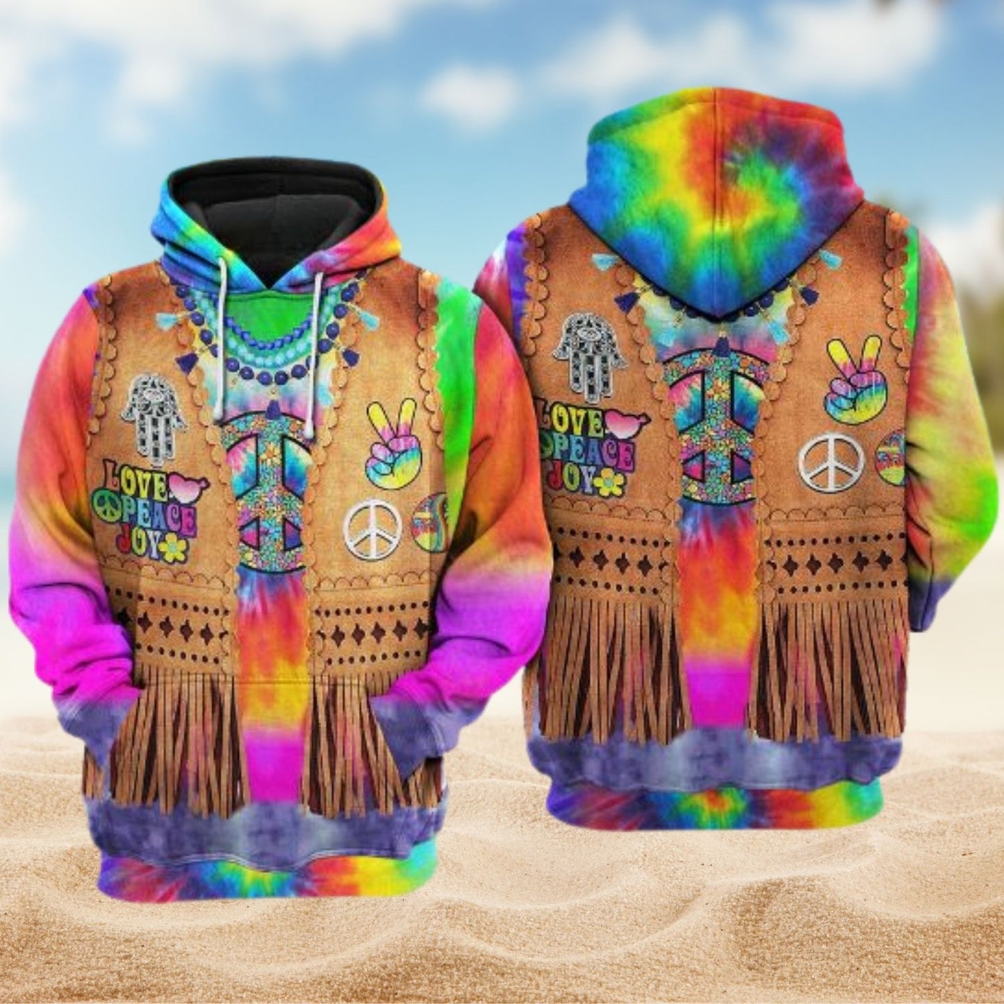 Hippie Peace Life Style Art – 3D Hoodie