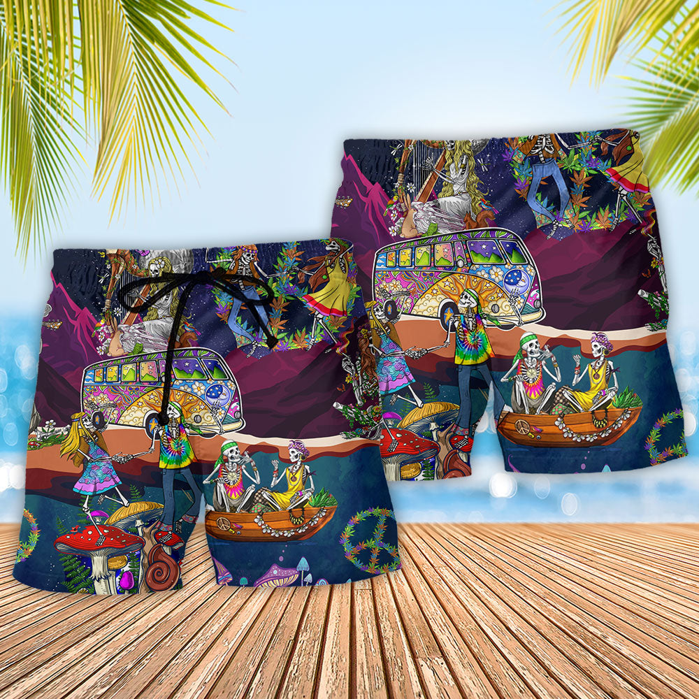 Hippie Skull Peace Style – Beach Short