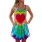 Hippie Butterfly Summer Heart – Women's Summer Sleeveless V-Neck Camisole Dress