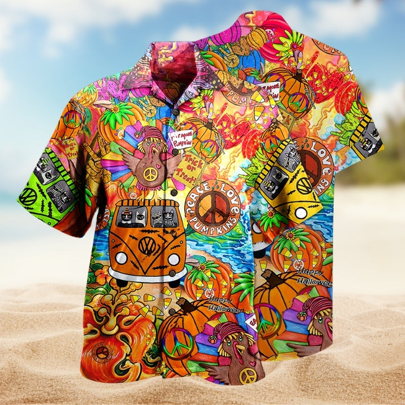 Hippie Pumpkin Peace Life Color Limited Edition 9 – Hawaiian Shirt