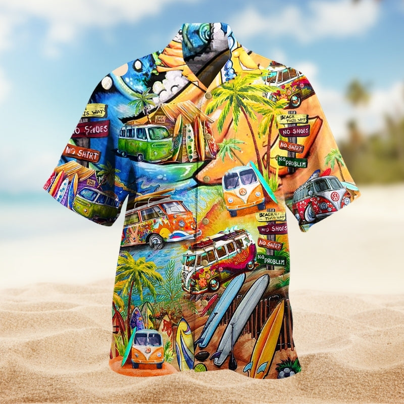Hippie Retro Bus Peace Life Colorful Limited Edition - Hawaiian Shirt