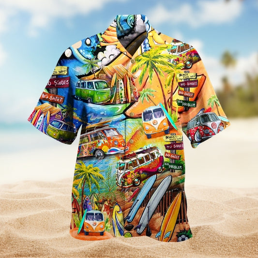 Hippie Retro Bus Peace Life Colorful Limited Edition - Hawaiian Shirt