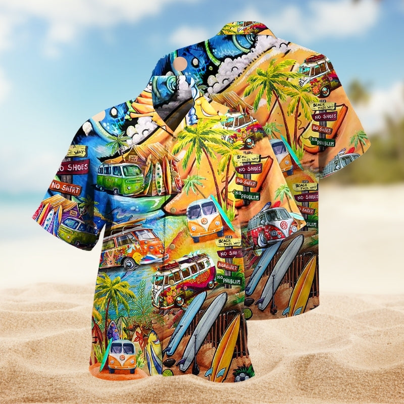 Hippie Retro Bus Peace Life Colorful Limited Edition - Hawaiian Shirt