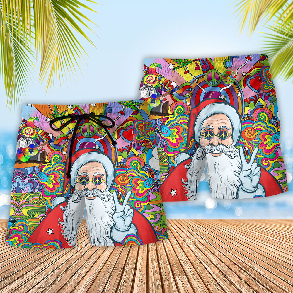 Hippie Santa Colorful Art – Beach Short