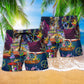 Hippie Skull Couple Vibrant Style – Beach Short