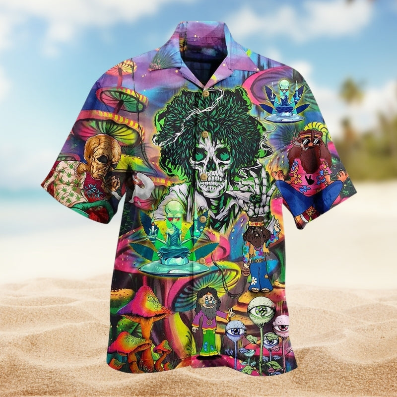 Hippie Skull Peace Life Colorful Limited Edition - Hawaiian Shirt