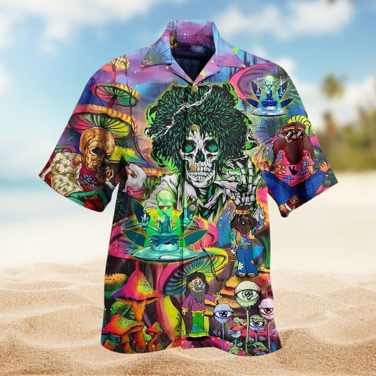Hippie Skull Peace Life Colorful Limited Edition - Hawaiian Shirt