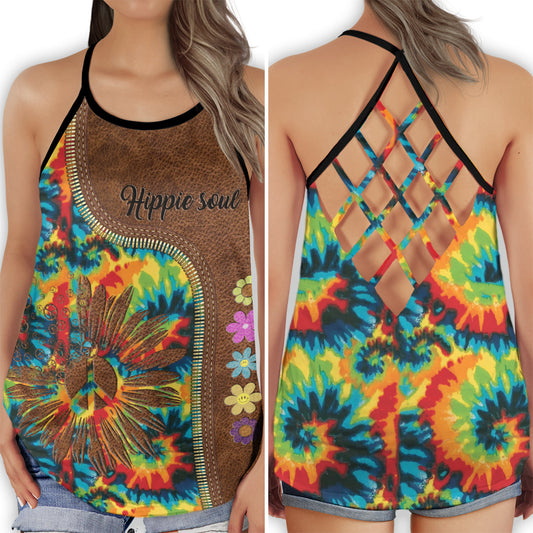 Hippie Soul Peace Unique Bohemian Calm Vibes Art - Hollow Tank Top
