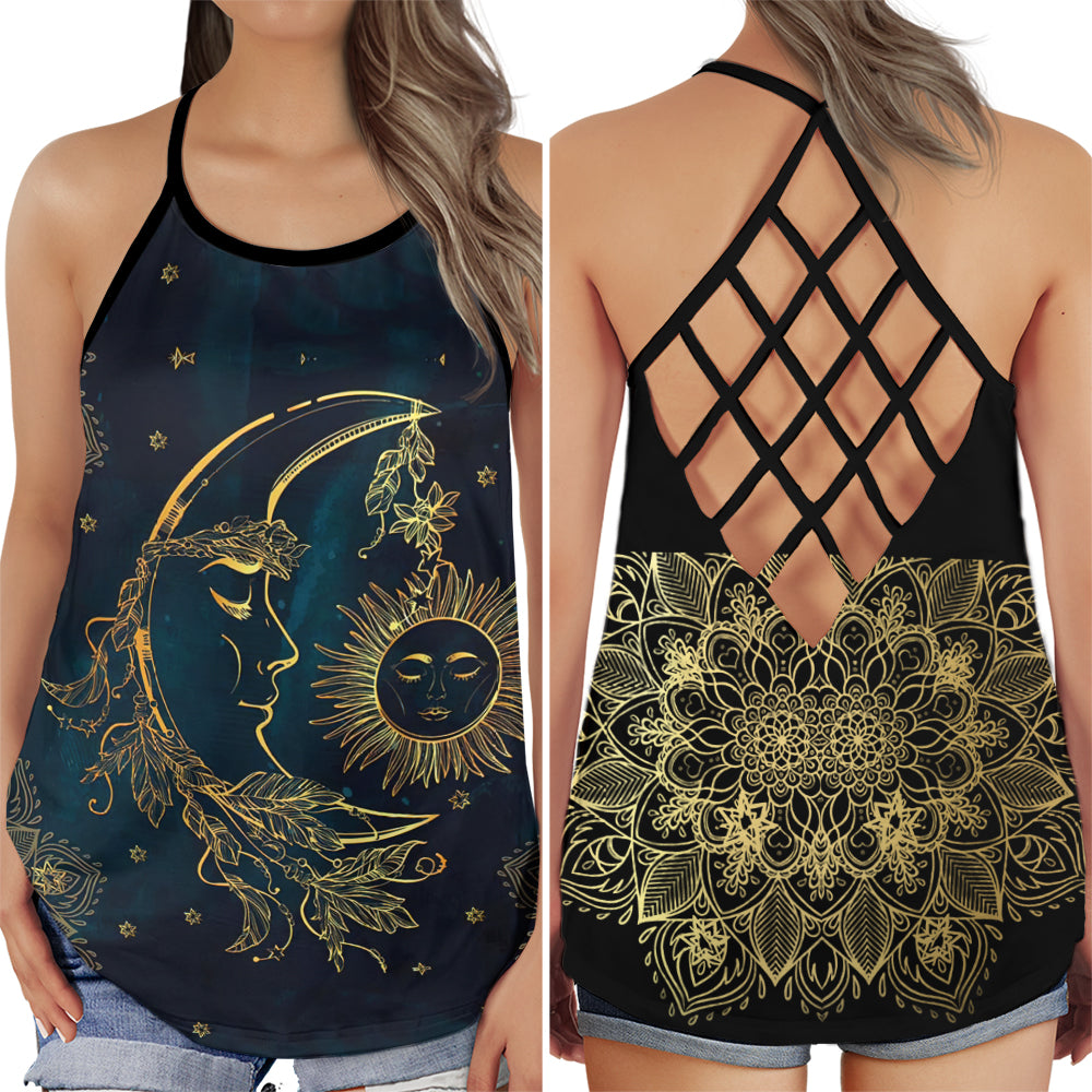 Hippie Moon Sun Peaceful Soul - Hollow Tank Top