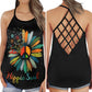 Hippie Sunflower Black Collection – Hollow Tank Top