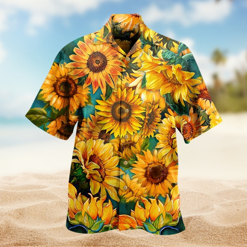 Hippie Sunflower Peace And Life Psychedelic Art Limited Edition – Hawaiian Shirt