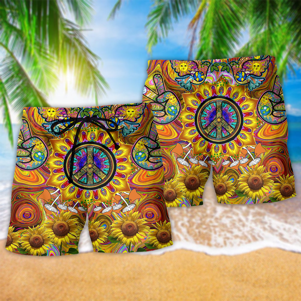 Hippie Sunflower Sunshine Love - Beach Short