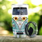 Hippie Van Love Sunflower Personalized 20 Oz Tumbler For Hot Cold Drinks And Travel