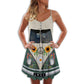 Retro Hippie Van Sunflower – Women's Summer Sleeveless V-Neck Camisole Dress