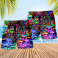 Hippie Alien Peace Color Art – Beach Short