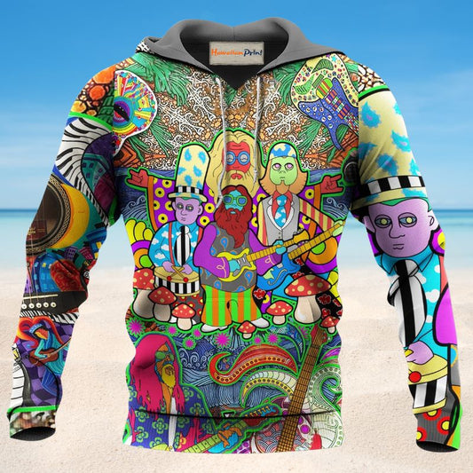 Hippie Electric Guitar Peace Style - 3D Hoodie
