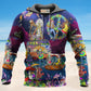 Hippie Skull Dancing Moon Dark - 3D Hoodie