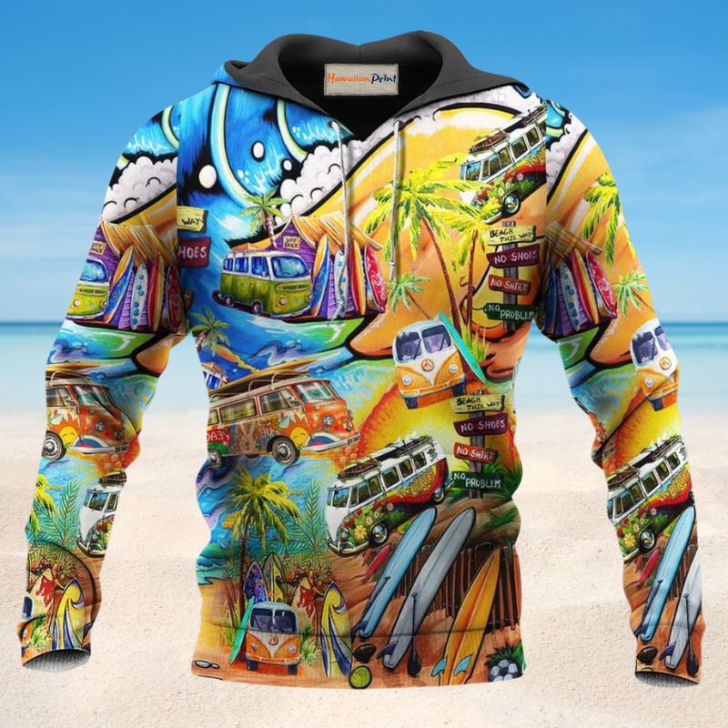 Hippie Peace Bus Painting Style - 3D Hoodie