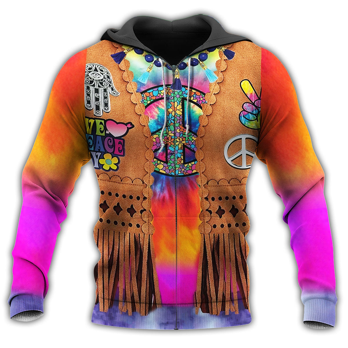 Hippie Peace Cowboy Life - 3D Hoodie2