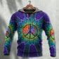 Hippie Peace Green Colorful - 3D Hoodie