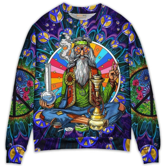 Hippie Peace Sign Retro Style – Sweater - Ugly Christmas Sweater