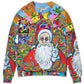 Hippie Santa Colorful Art Style – Sweater - Ugly Christmas Sweater