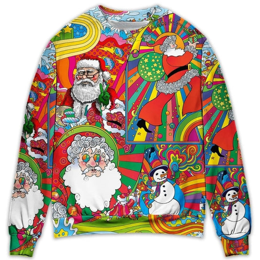 Hippie Santa Merry Xmas Style – Sweater - Ugly Christmas Sweater
