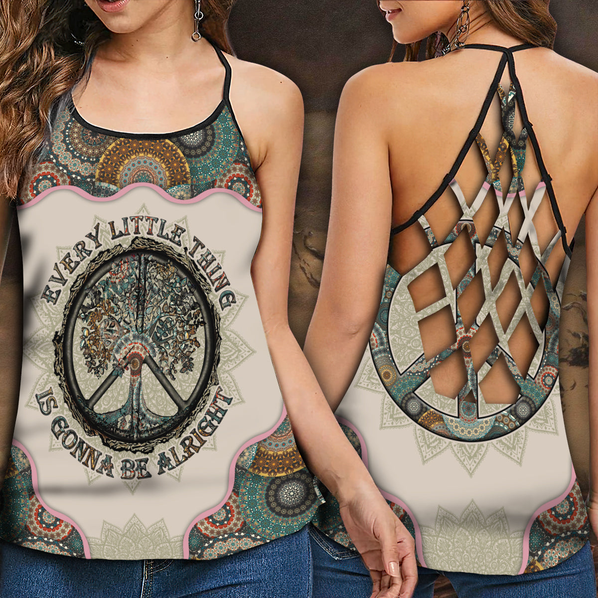 Hippie Every Little Thing Positive Vibes – Hollow Tank Top