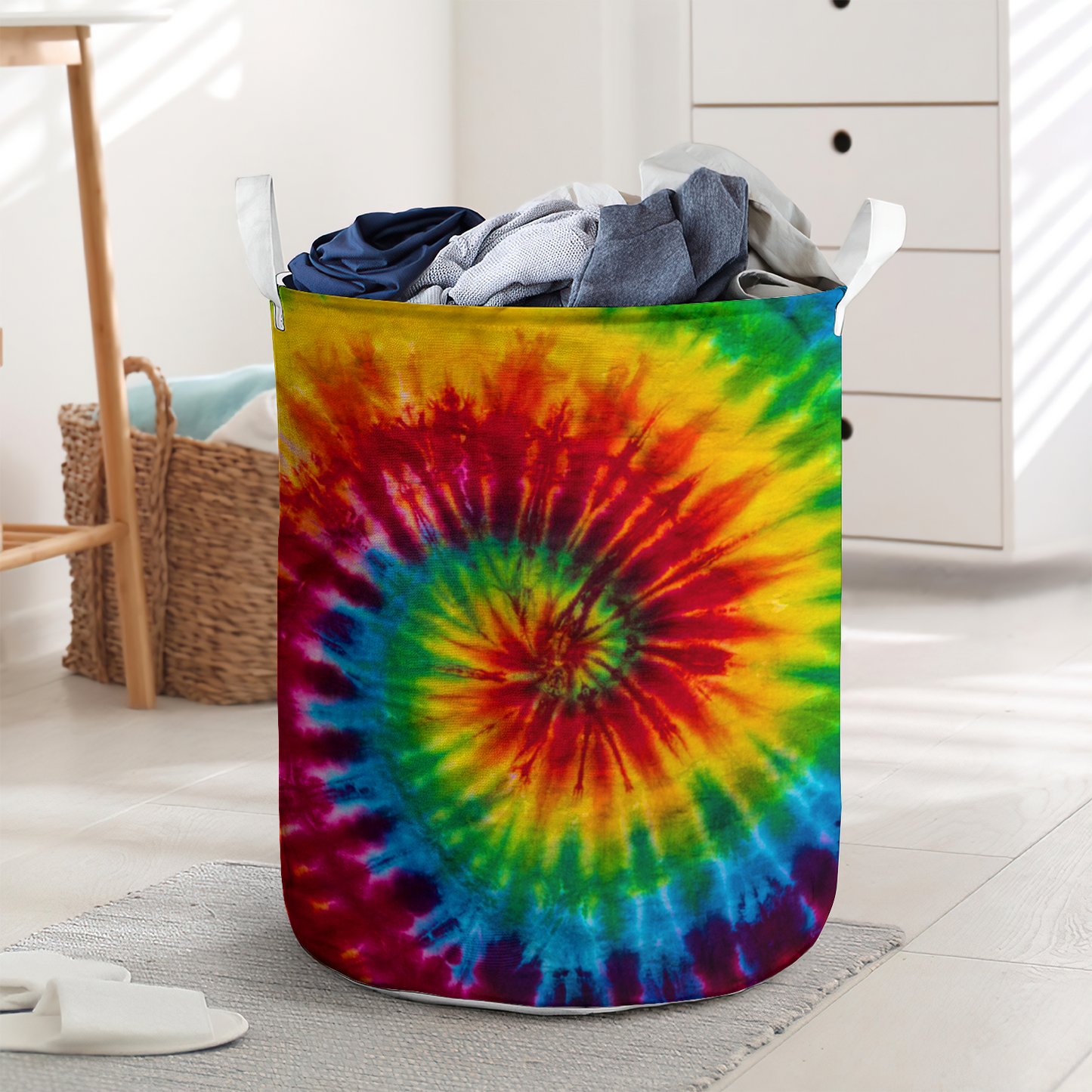 Hippie tie basic style - Laundry basket - LAUB09NGC240222 - Owls Matrix LTD