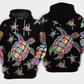 Hippie Turtle Love Ocean So Cool - Hoodie - Owls Matrix LTD